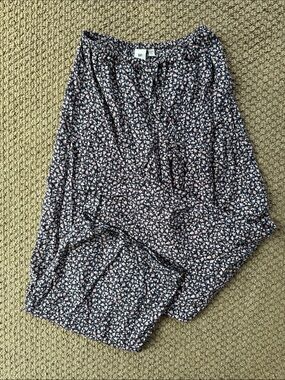 BP Navy pants with Blush Floral Print
